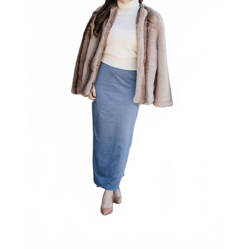 NEW LINE AND DOT alix midi skirt in steel blue